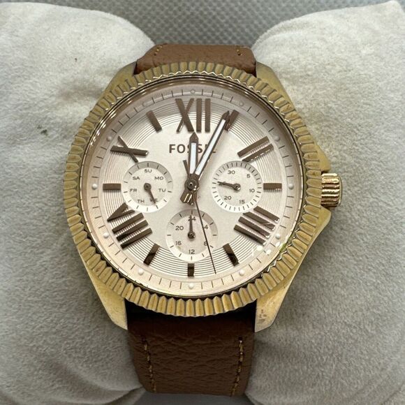 Fossil Ceclie AM4569 Women's Brown Leather Analog Dial Quartz Wrist Watch AEA439 - Picture 1 of 11